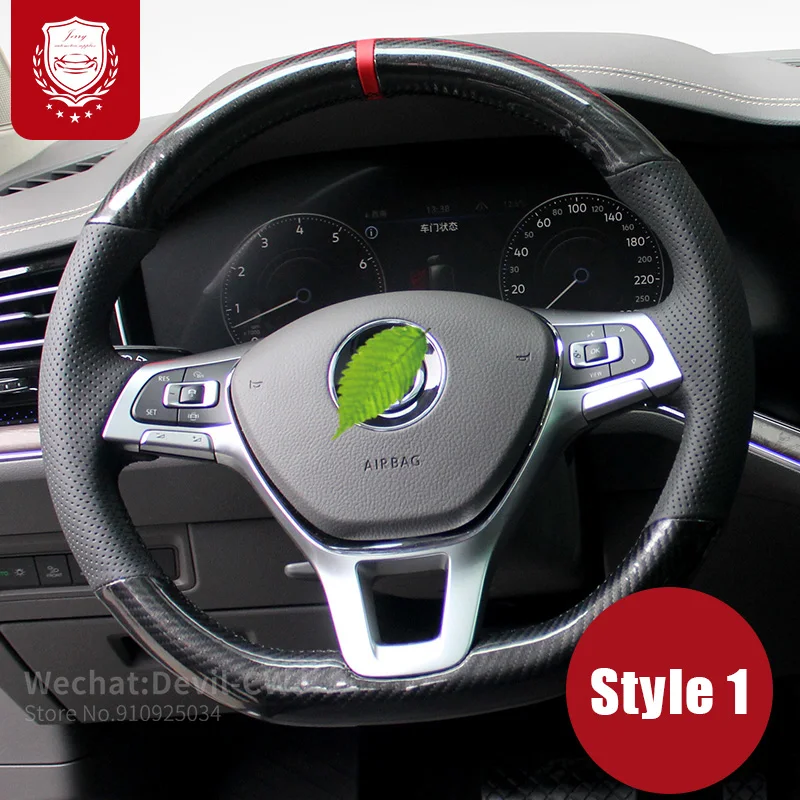 

Steering wheel cover For VW Golf 7 Sagitar PASSAT Lamando polo MAGOTAN Viloran T-Cross Tiguan Genuine Leather hand-Stitch Grip