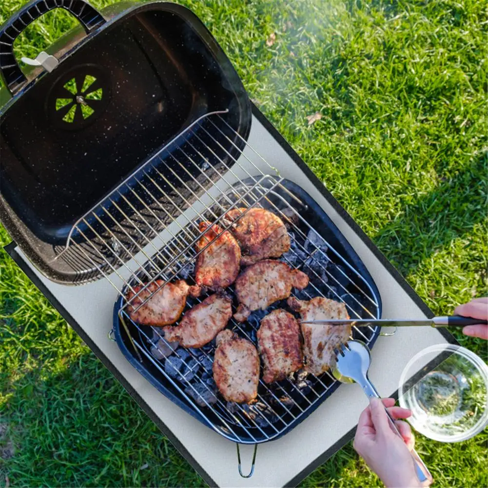 Открытый барбекю огнестойкий защитный коврик квадратный термостойкий Коврик