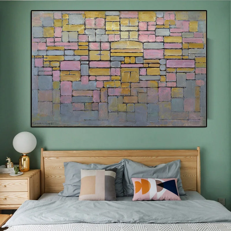 

Piet Cornelies Mondrian Tableau Composition Wallpaper Art Canvas Poster Painting Oil Wall Picture Print Home Bedroom Decoration