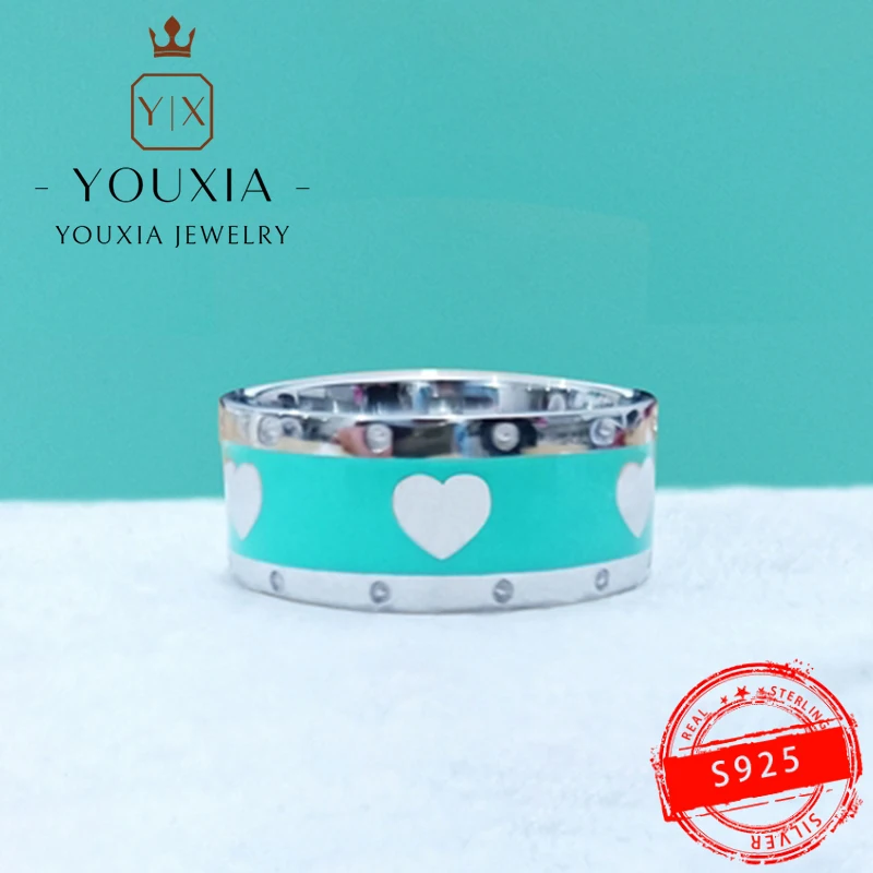 

Модное изысканное кольцо из серебра 925 пробы с эмалью 1:1