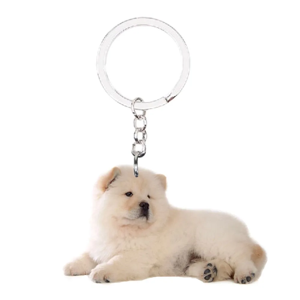Акриловый симпатичный брелок Chow в виде собаки Симпатичные Брелоки с подвесками