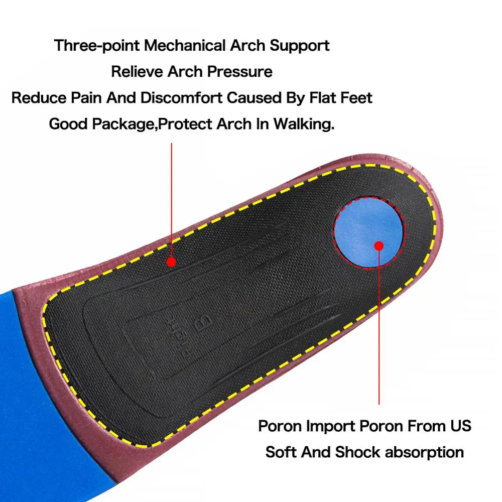 3ANGNI Orthotic Insoles Arch Support Pad For Flat Feet Insole Insert Orthopedic Relieve Heel Pain Plantar Fasciitis Women Men