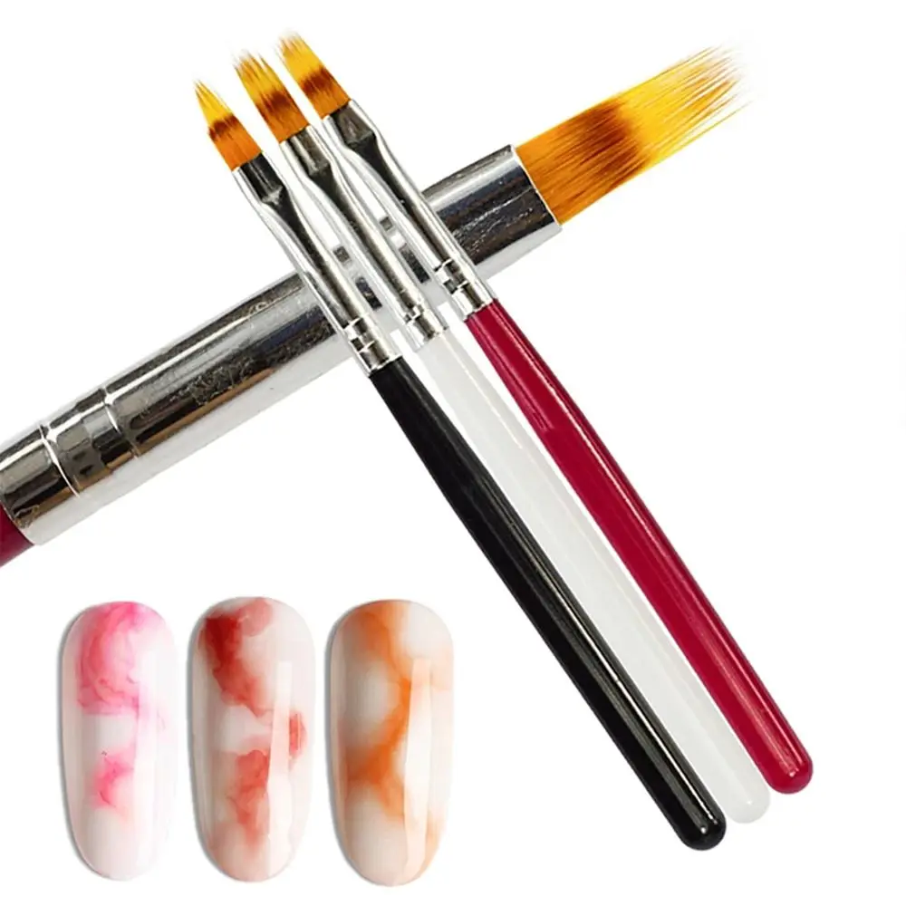 

1PC Nail Brush Pen UV Gel Gradient Bloom Nail Art Painting With Wood Handle Nylon Hair Black White Red Draw Manicure Nail Tool