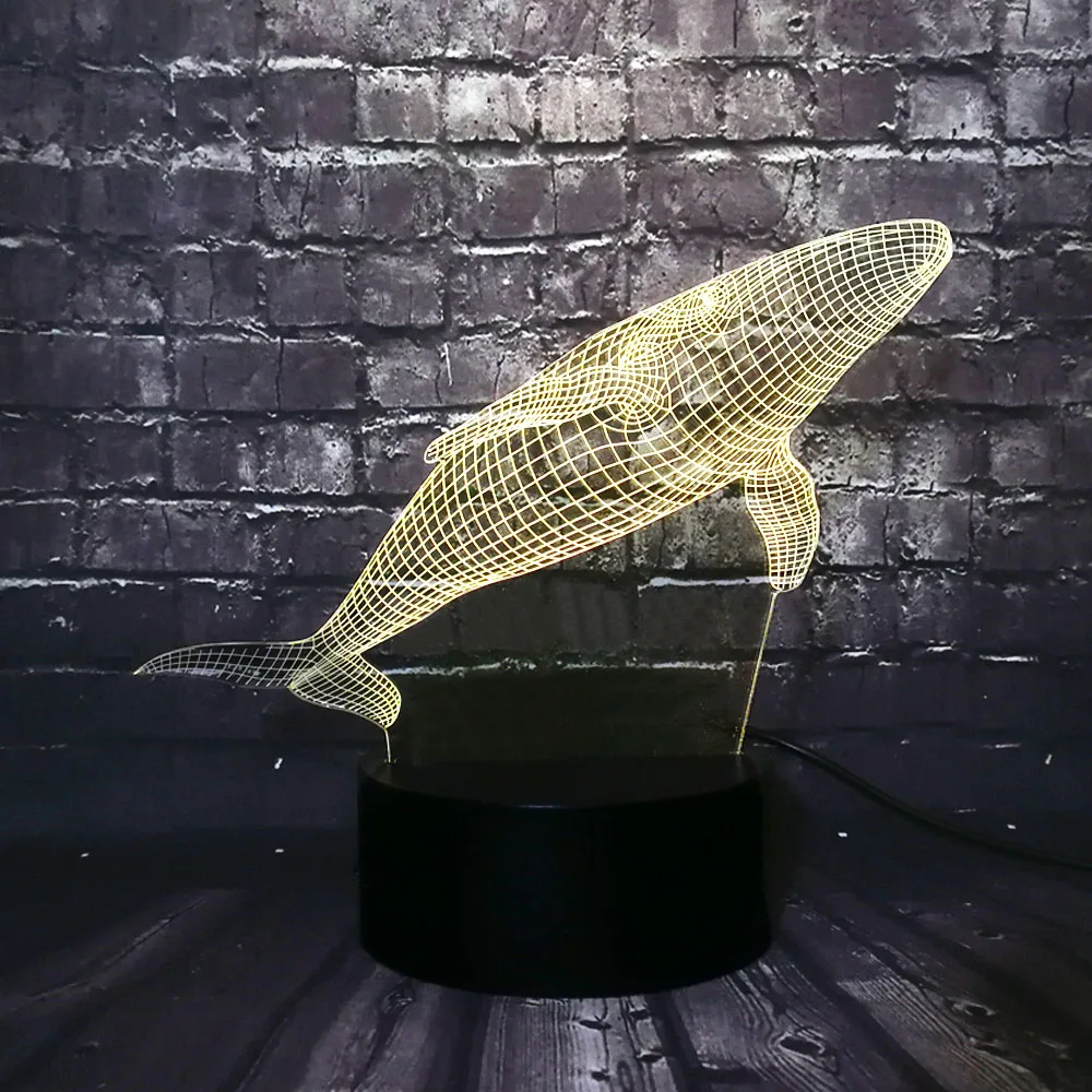 Новинка 2017 детская игрушка на день 3D светодиодная USB лампа подводный мир рыба Кит