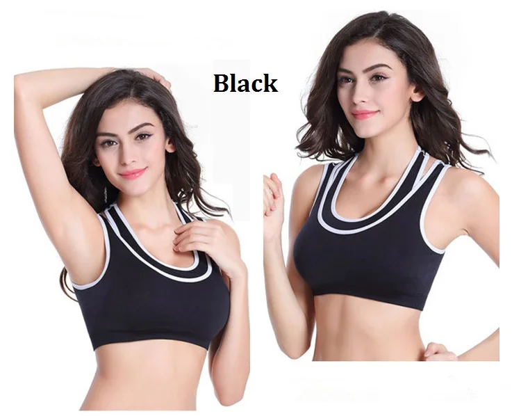 sexy black SEXYWG спортивный бюстгальтер, топы для йоги, противоударный поддельный спортивный жилет из двух частей, майка для бега, фитнеса, тренажерного зала, нижнее белье, Укороченный бюстгальтер пуш-ап - Цвет: sexy black