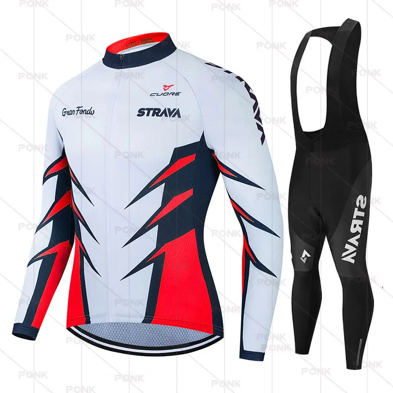 

Комплект одежды для велоспорта с длинным рукавом 2021 брюки STRAVA ropa ciclismo велосипедная Одежда MTB велосипед с длинным рукавом Джерси мужская оде...