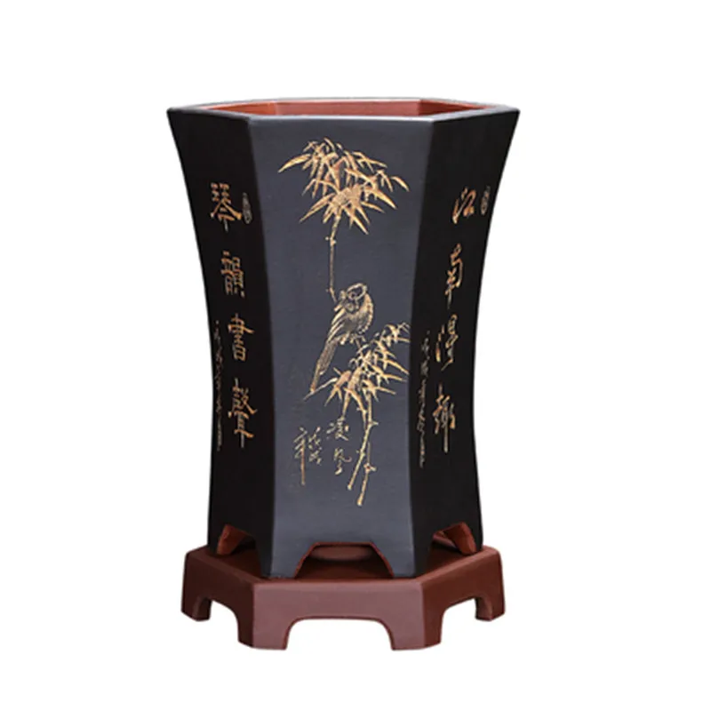 Чайный набор из Орхидея бассейна большой шесть квадратных гравировкой высокого