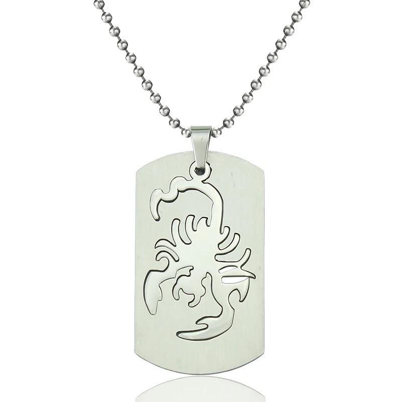

2021 new trendy scorpion pendant, 12 constellation Scorpio necklace pendant, free wholesale round bead chain