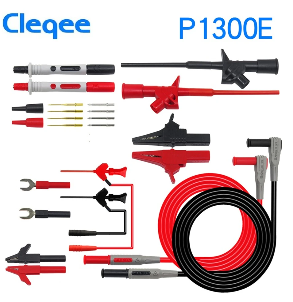 

Лидер продаж, сменный мультиметр Cleqee P1300D P1300E P1300F, испытательный крючок и комплекты испытательных проводов, 4 мм зажим типа «крокодил» с бана...