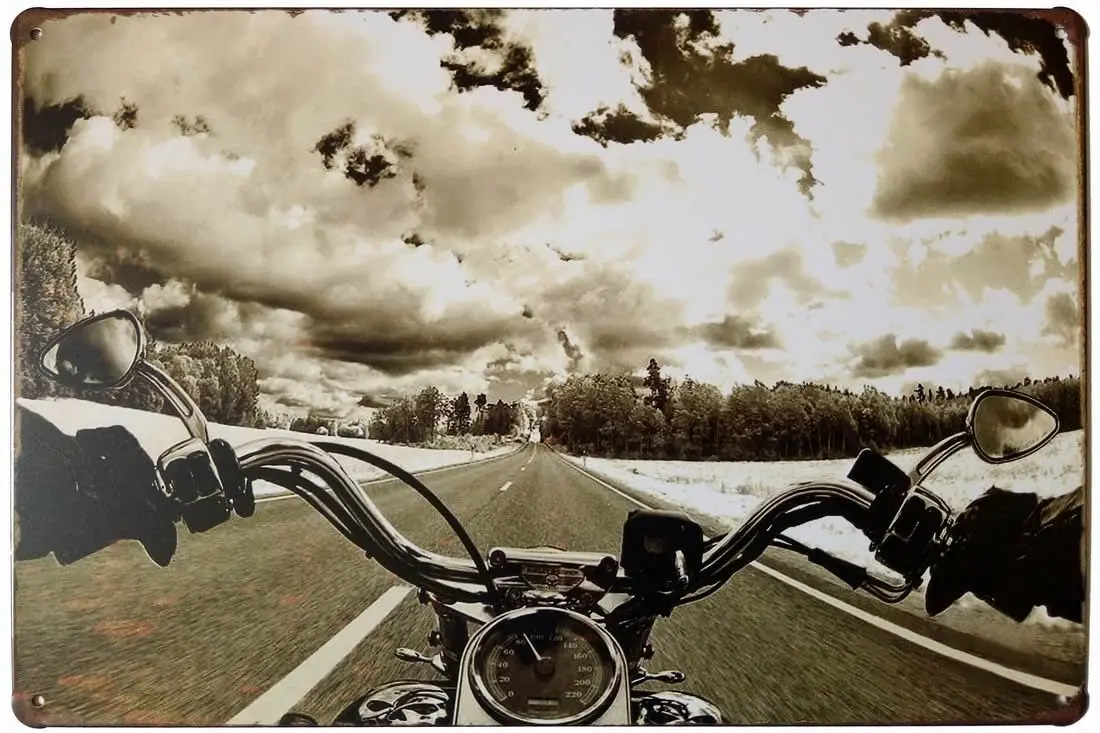 

ERLOOD Metal Tin Sign Motorcycle Retro Vintage Decor Metal Tin Signs 12 X 8