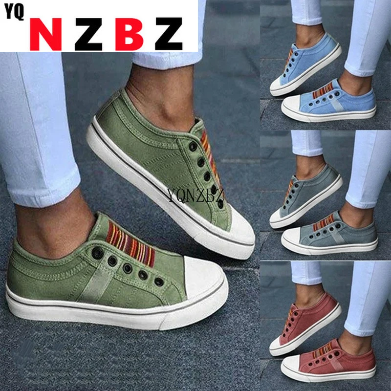 

2021 Low-cut Trainers Canvas Flat Shoes Women Casual Vulcanize Shoes New Women Summer Autumn Sneakers Ladies