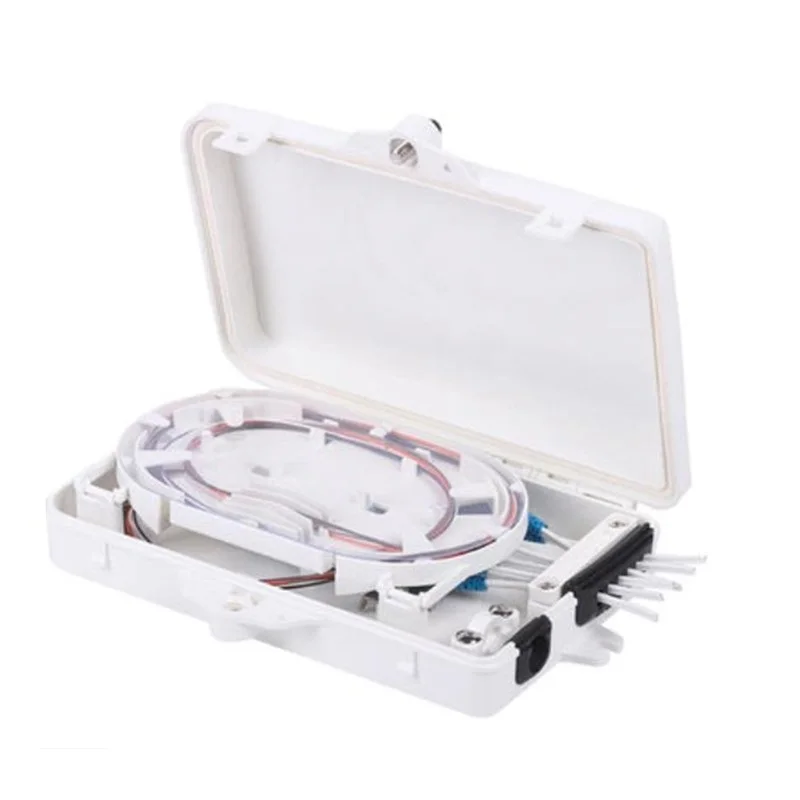 

FTTH 6 Ядер Волоконно-оптическая распределительная коробка 6 порт 6-канальный PLC сплиттер Крытый наряжняя волоконно-оптические PLC сплиттер FTB из АБС-пластика