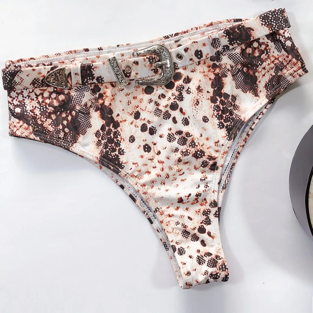 Женский купальник LIVA бикини с высокой талией Быстросохнущий вертикальными