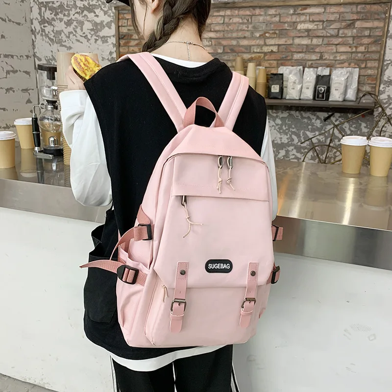 

4Piece Set Kawaii Schoolbags for Teenage Girls Women Backpack 2021 Canvas Travel Back pack Student notebook Bookbags Schoolbag
