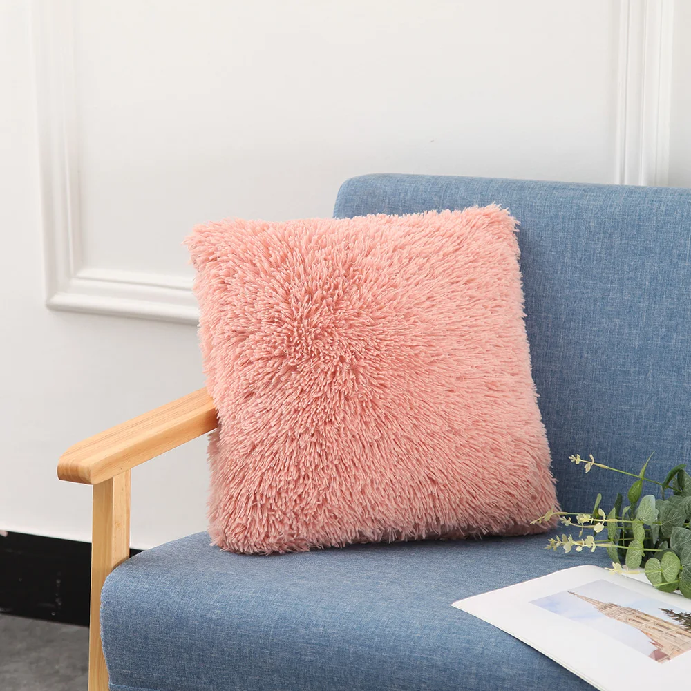 Пушистая плюшевая наволочка декоративная подушка Мягкая Наволочка без ядра для