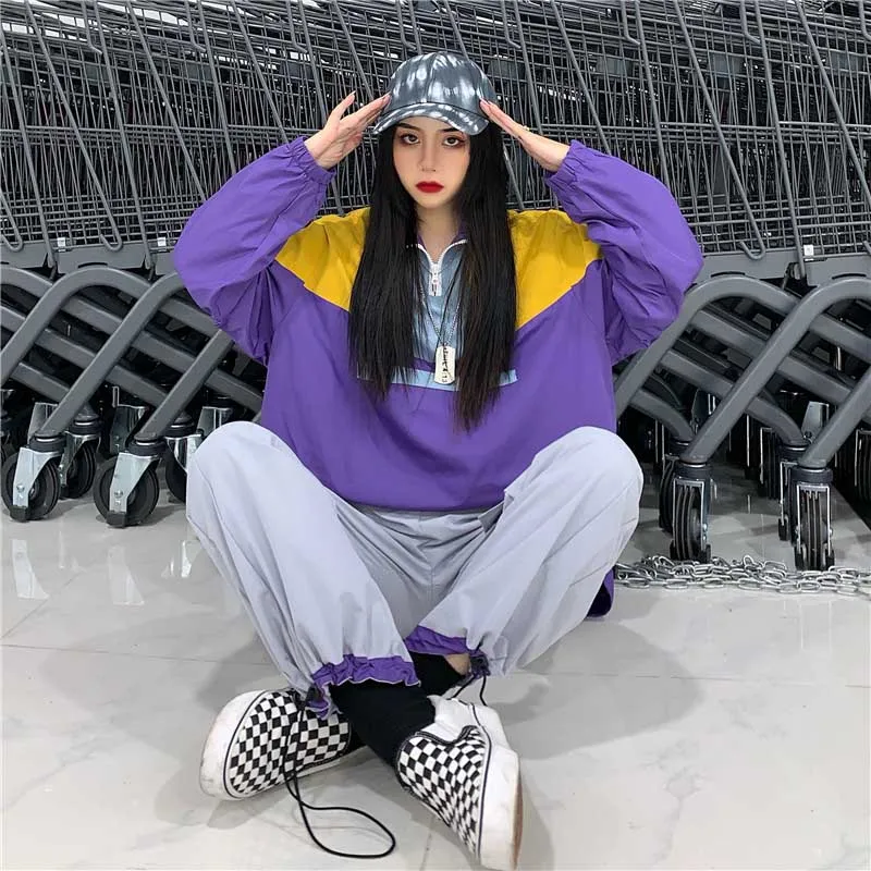 NiceMix комплект из 2 предметов, свитшот для женщин Harajuku, спортивный свитер с вышивкой, толстовки в стиле хип-хоп, повседневное пальто, топы, женские толстовки, пуловер