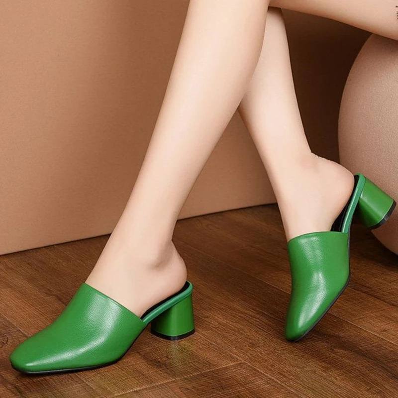 

Женские классические туфли Marlisasa, розовые туфли с круглым носком на высоком каблуке без застежек, черные туфли из искусственной кожи на лето...