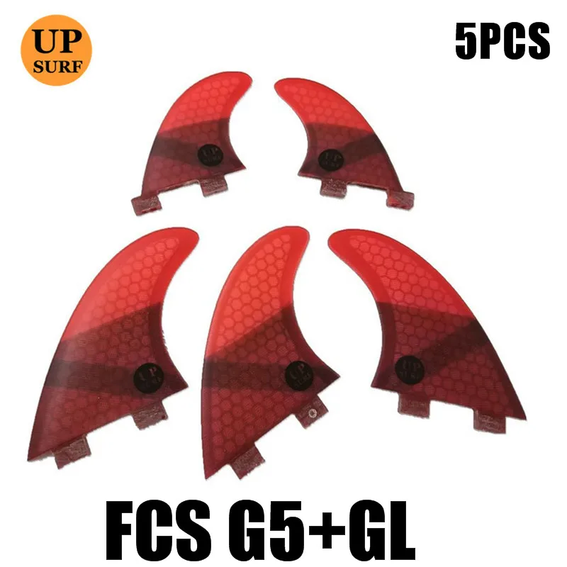 G5GL 5pcs red Upsurf логотип FCS плавники G3/G5/GL с винтами и ключ плавники сумка для серфинга сотовый плавник Стекловолокна Плавники FCS Quilhas плавники - Цвет: G5GL 5pcs red