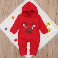 newborn hooded thicken romper infant baby boy girl autumn winter long sleeve jumpsuit cotton toddler christmas party clothes