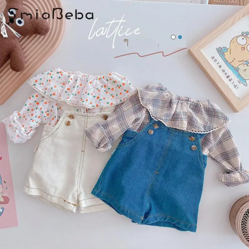 От 0 до 3 лет Детская Базовая футболка Комбинезоны Комплекты из двух предметов