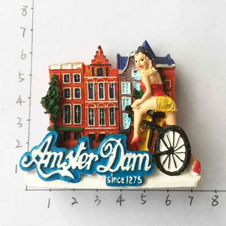 fridge magnet Amsterdam Netherlands souvenir bike beauty art crafts resion stereo gift kitchen home decoration magnetic sticker | Дом и сад
