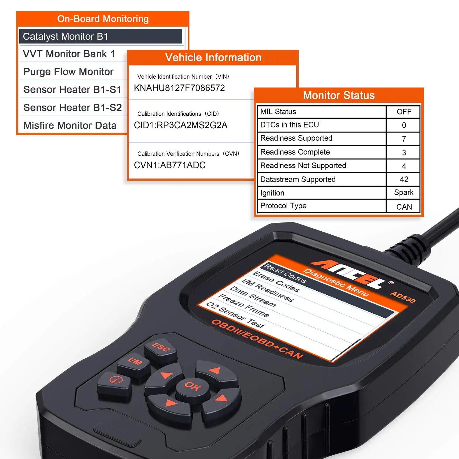 Автомобильный сканер Ancel AD530 OBD2 для Renault Citroen OBD Автомобильный диагностический считыватель кодов автомобильный тестер батареи обновление бесплатно