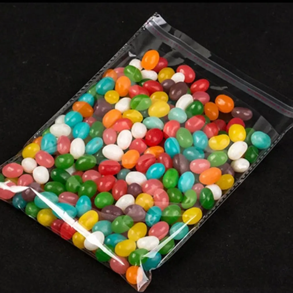 100 шт прозрачные пластиковые пакеты самоклеющиеся уплотнения ювелирных изделий