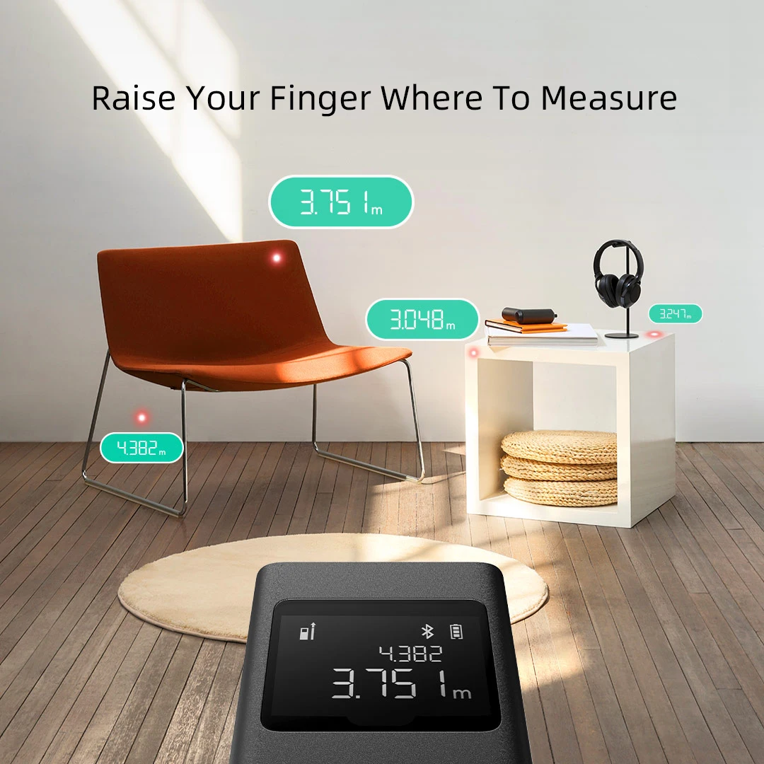 Умный лазерный дальномер Xiaomi Mijia MJJGCJYD001QW с ЖК-дисплеем 3 мм высокая точность