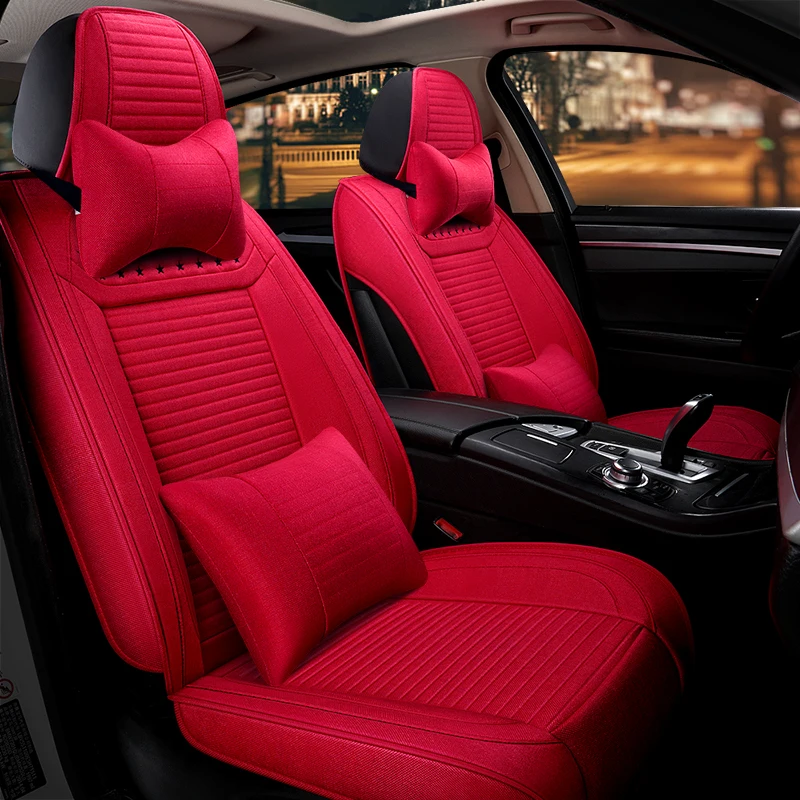 Универсальное льняное волокно чехол для автомобильного сиденья Fiat 500 pand a pnntn 124