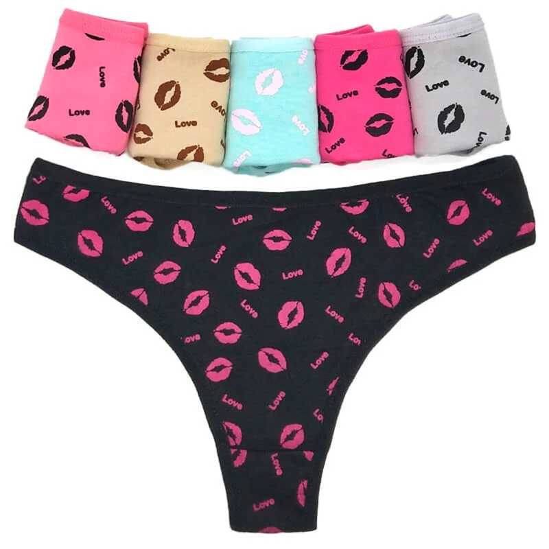 

6 шт./комплект, женские хлопковые трусы-стринги с заниженной талией