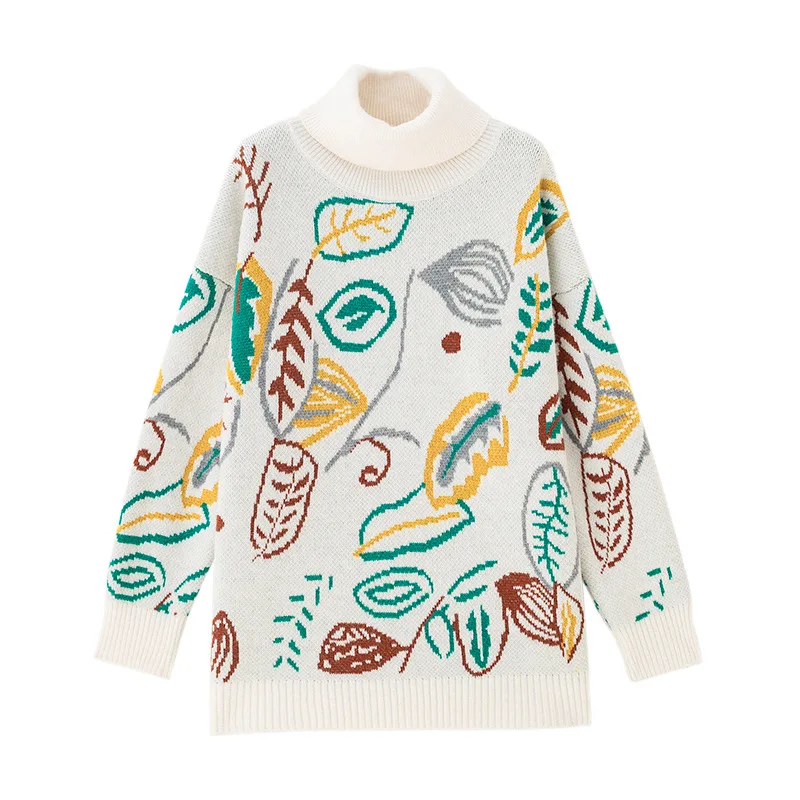 

Women Long Plus Sizer Turtleneck Pullovers Autumn Winter Outerwear Comfortable Warm Knits Top