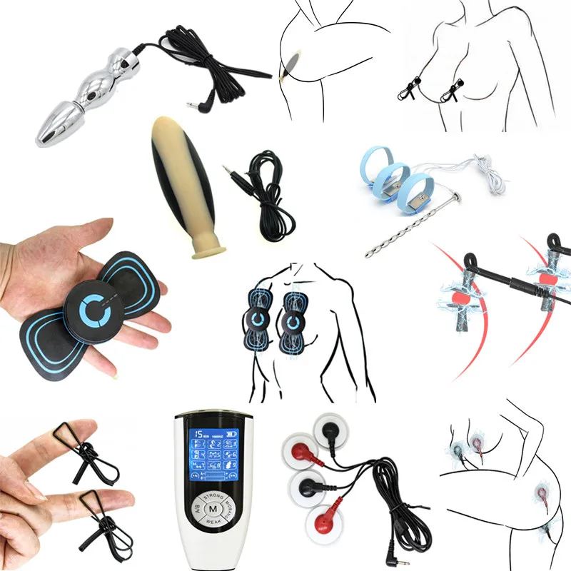 Электро шок Анальная пробка электро Кольца для пениса катетер звуки стимуляция