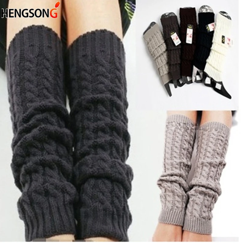 

New Women Autumn And Winter Legwarmers Kapron Hemp Flowers Kneepad Leg Warmer Female Girls Pile Heap Socks Sports Safety
