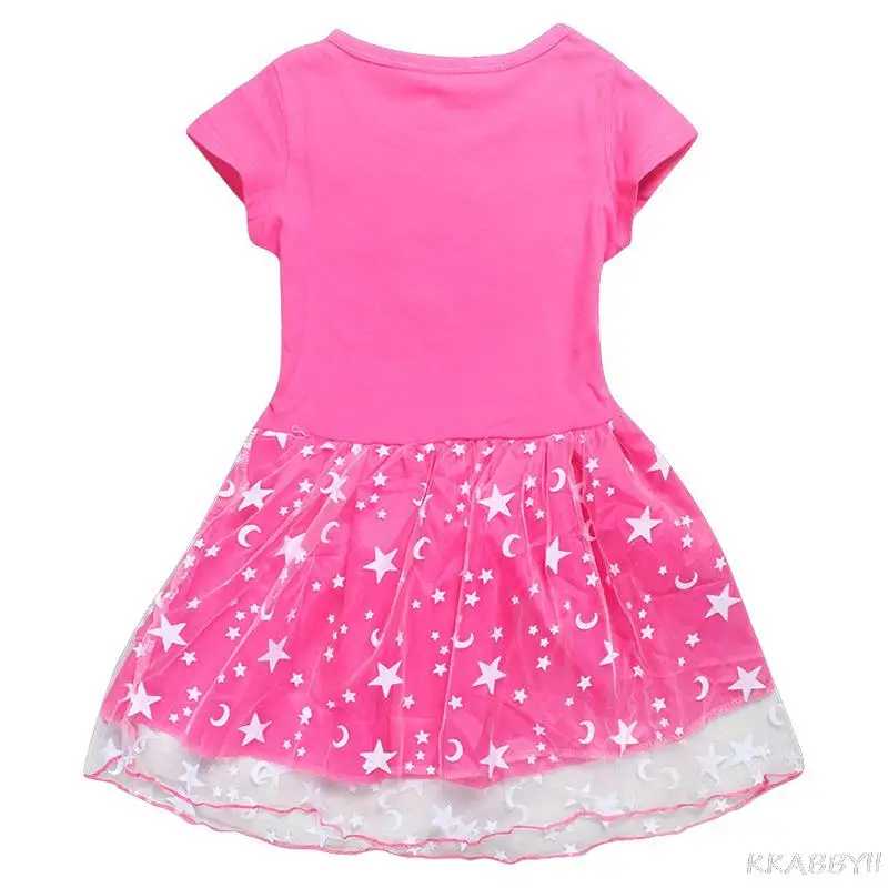 Платье для девочек Fortnites хлопковая сетчатая юбка принцессы с мультяшным принтом