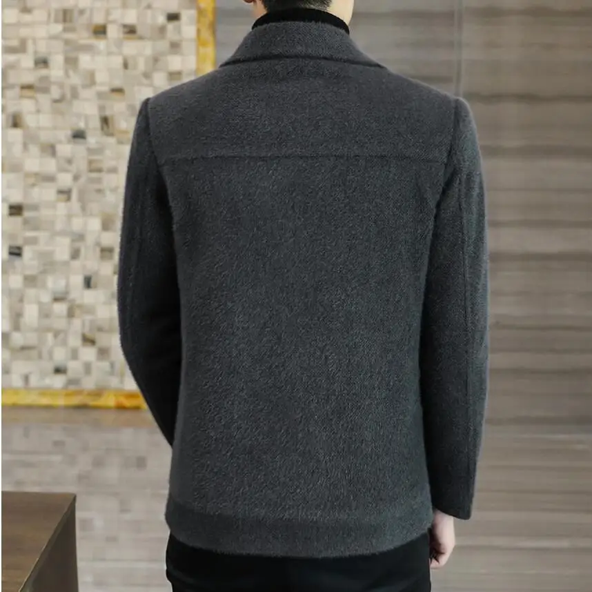 Новинка зимняя куртка из искусственной норки Смешанная шерстью мужской короткий