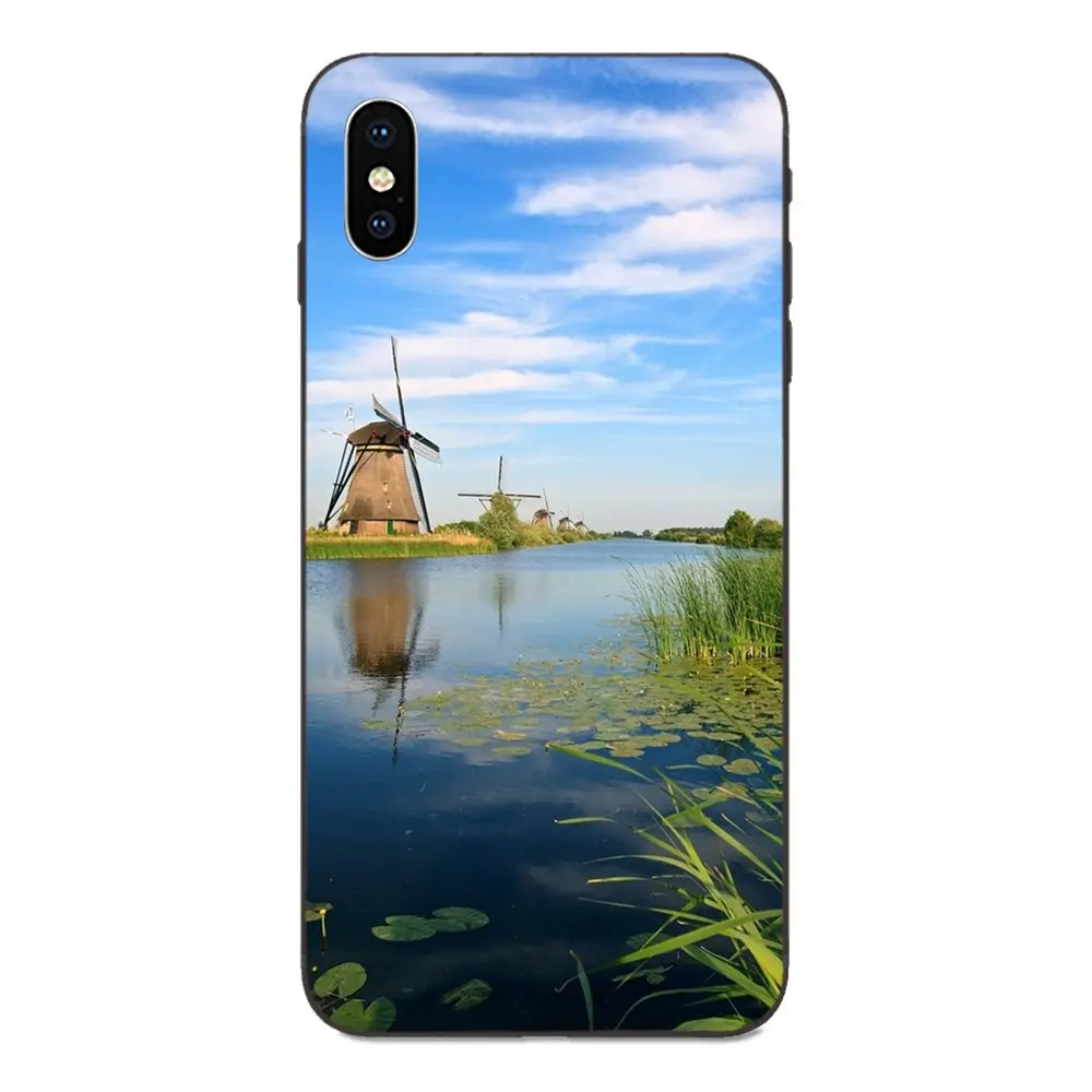 Красота пейзаж Голландии ветряная мельница для Galaxy A8 A9 звезды Примечание 4 8 9 10 S3 S4