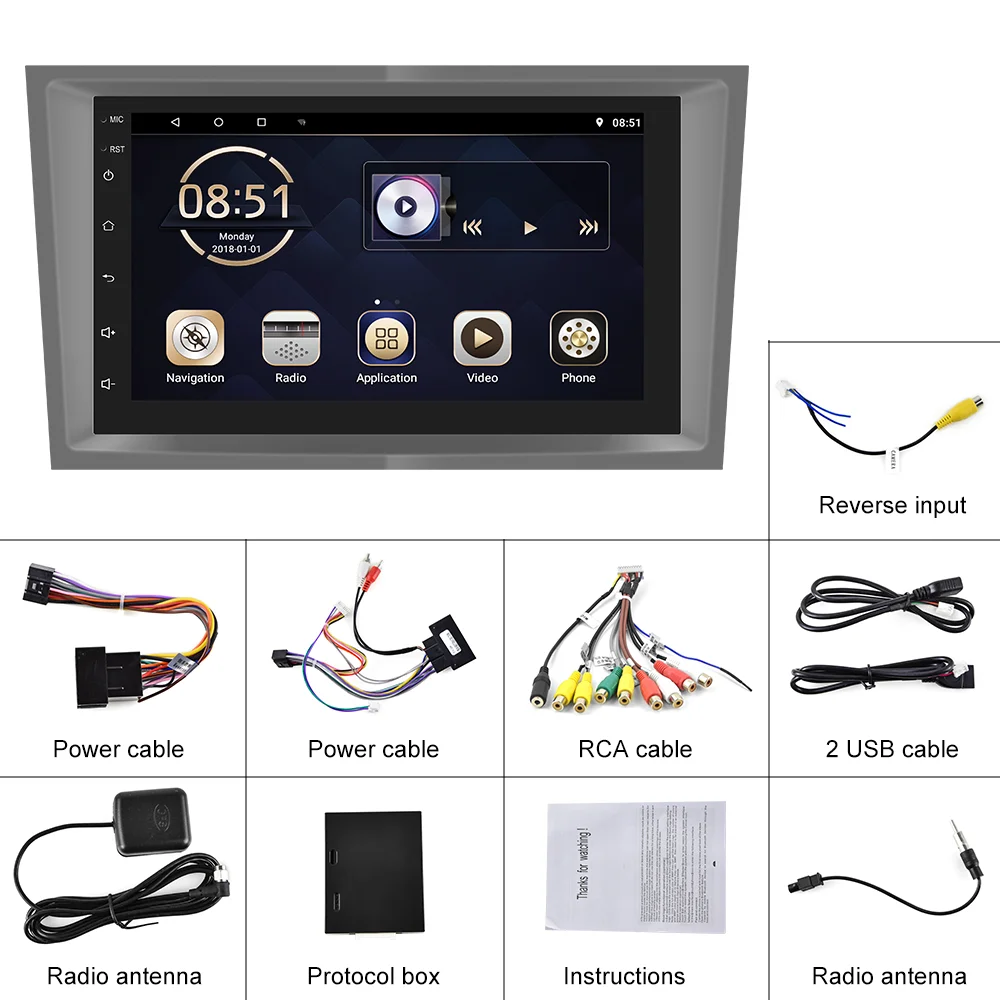 

AMPrime Android 7'' Car Radio Double USB Support WIFI External Microphone For Opel Astra Antara Vectra Corsa Zafira Meriva