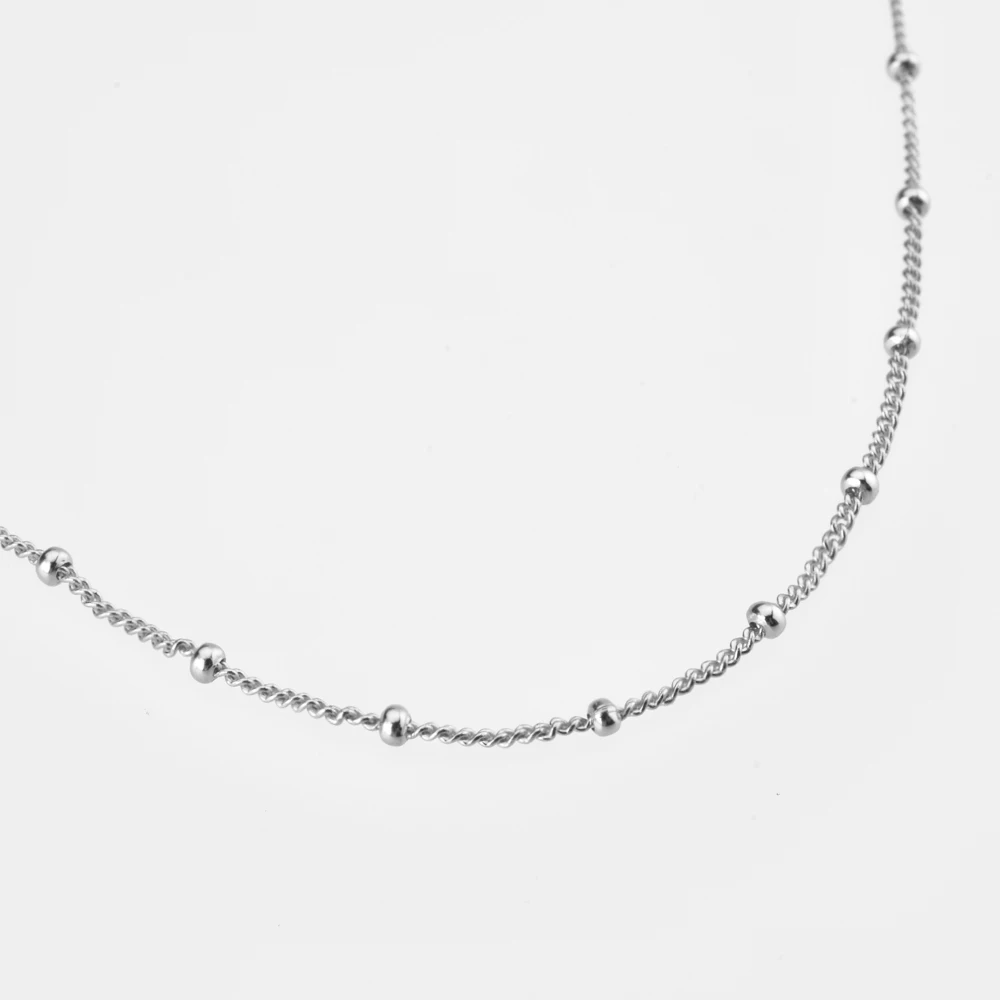 Колье женское из серебра 925 пробы с золотыми бусинами длинная Очаровательная