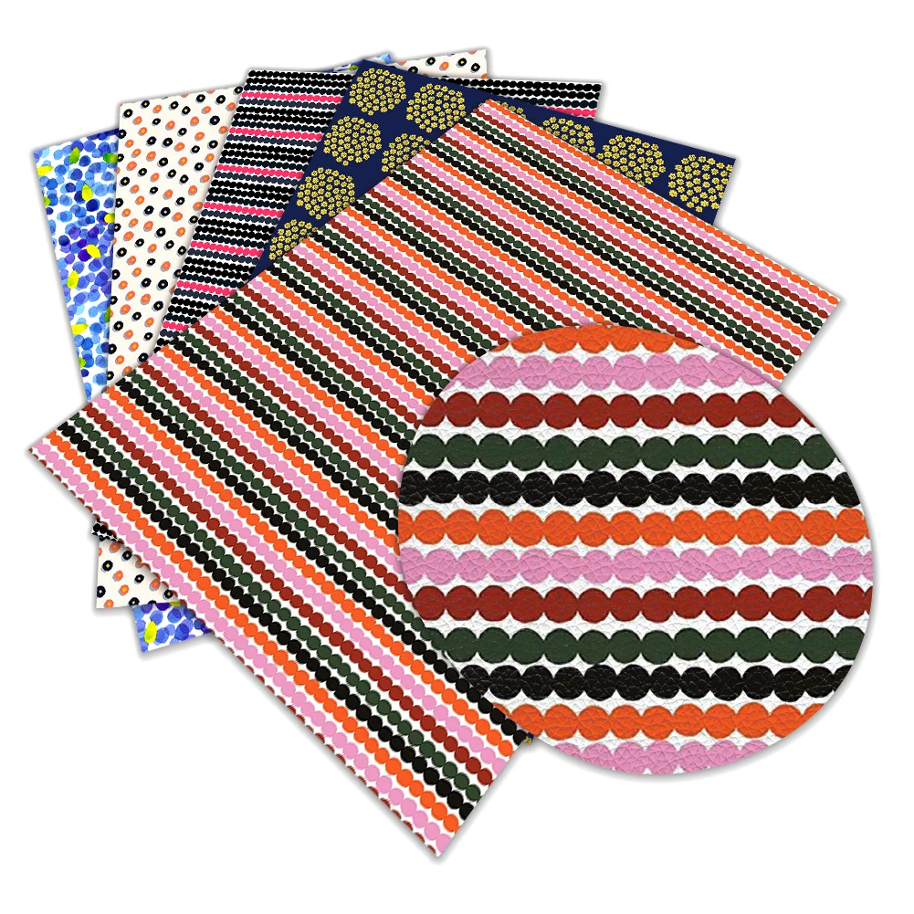 

Summer Wind Floral Print Faux Leather Lychee Pattern Fabric for DIY Earrings Hair Bows Making 30cmx136cm