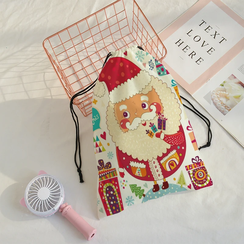 Подарочный карман Рождественская сумка с принтом рождественский подарок сумки