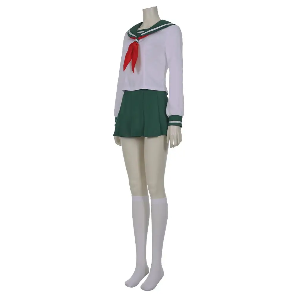 Аниме InuYasha Kagome Higurashi косплей костюм Женская Униформа рубашка юбка Хэллоуин
