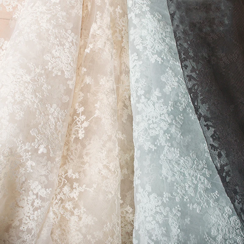 Жаккардовая Тюлевая ткань с вышивкой из органзы ширина 130 см|Ткань| |