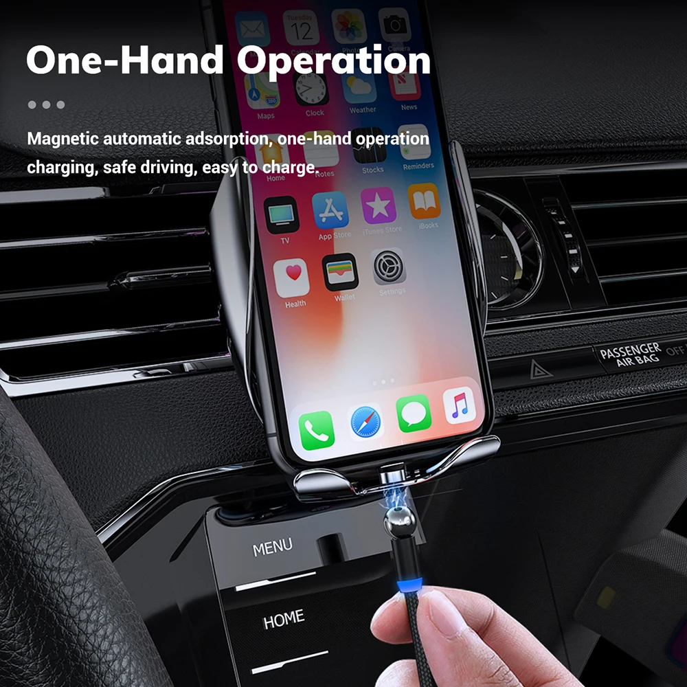 TOPK AM28 вращающийся на 360 градусов Магнитный кабель для iPhone 11 Pro Max X Xs 8 7 6 5S Plus