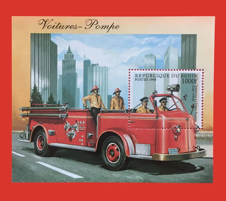 1 лист новый бениновый штемпель 1998 винтажный пожарный двигатель сувенир печати