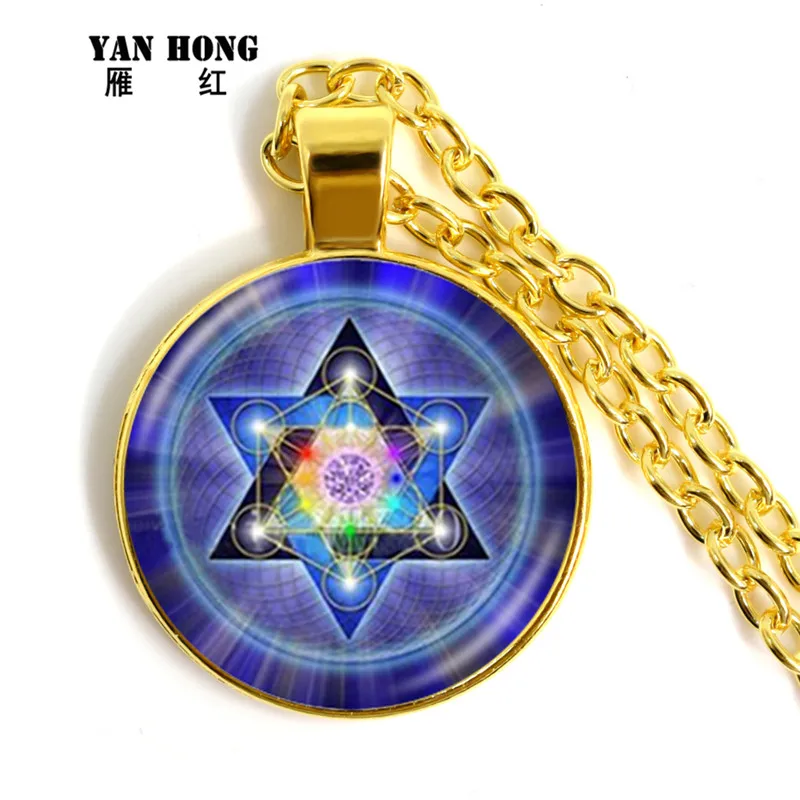 Кулон Metatron в виде священного кубика ожерелье с геометрическим цветком жизни