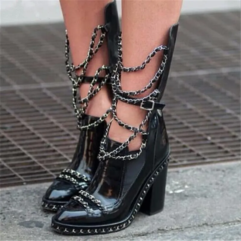 Emma King Stivaletti Tacco Alto/роскошные женские ботильоны с шипами и заклепками с острым носком; вечерние туфли высокого качества - Цвет: Style 7