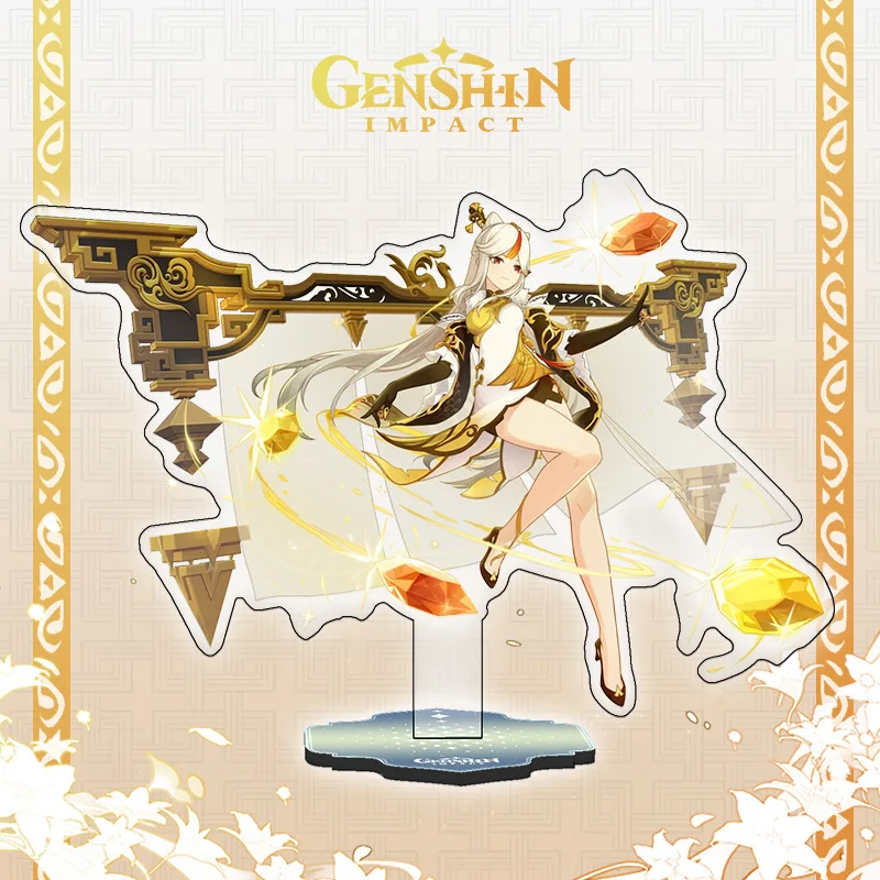 

16CM Game Genshin Impact Zhongli Character Acrylic Figure Stand Model Plate Desk Decor Barbara Cute Standing Sign Great Gifts