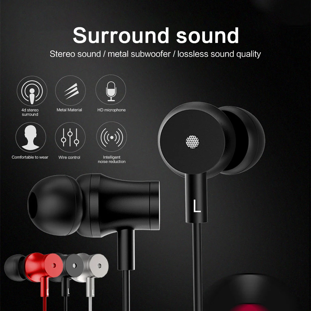 FLOVEME 4D стерео наушники-вкладыши для телефона Металлическая Проводная Спортивная