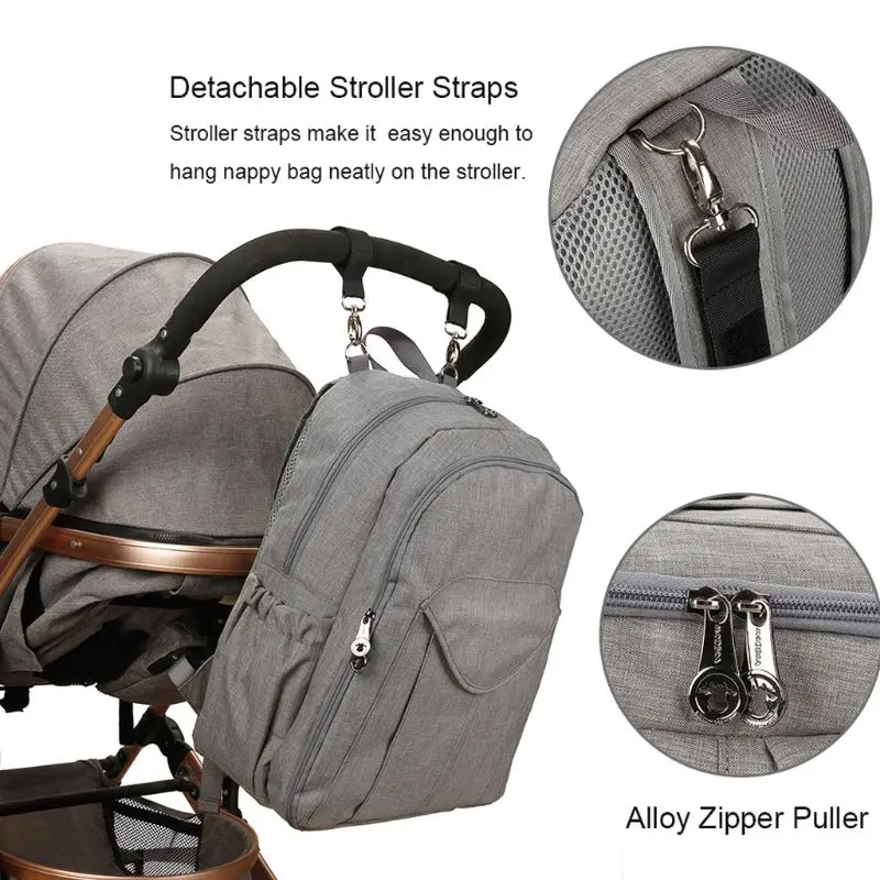 

New Large Capacity Mummy Nappy Bag Multifunctional Casual Travel Daypack Baby Diaper Backback with Changing Pad Stroller Straps