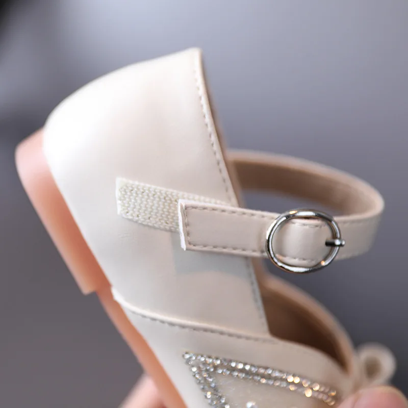 

13.5-15.5cm Brand Children shoes,Beige Pink Pearls Bow-knot Princess Women's Shoes,Bling Sequined Toddler Spring Shoes For 1-3Y